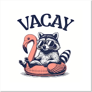 Vacay - Floating Raccoon Posters and Art